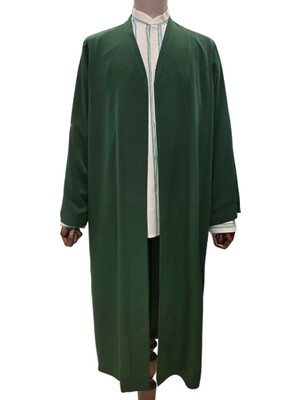 Buhara Yaka Yeşil Cübbe - Krep Kumaş Namaz Cübbesi