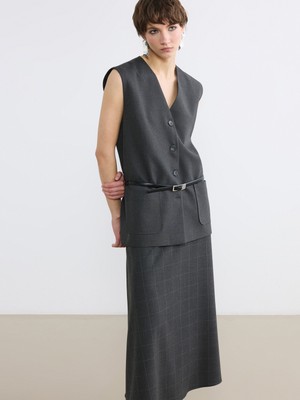 Soulife Petite Polo Yaka Kadın Triko Yelek