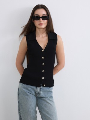 Soulife V Yaka Kadın Klasik Yelek