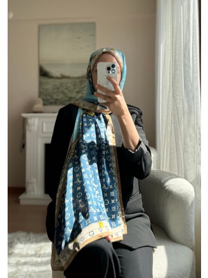 Buscarfs Mavi Lacivert Ipek Şal
