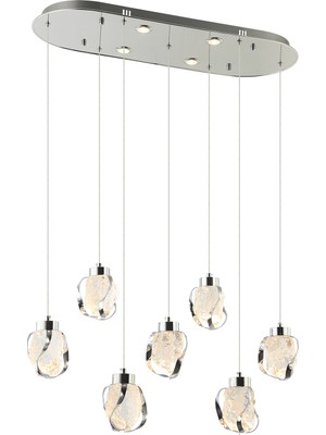 Lucea Mossen 7 Lı Ledlı Krom M.ustu Sarkıt 49W+12W 3000K