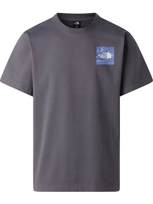 The North Face Mountain Escape Relaxed Erkek Gri Outdoor T-Shirt NF0A8GB1RHI1