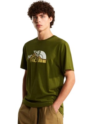 The North Face Mountain Line Regular Erkek Yeşil Outdoor T-Shirt NF0A8GUXBRI1