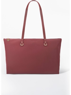 SHAKA Bordo SHK272 Fermuarlı,astarlı,shopper El,kol ve Omuz Çanta