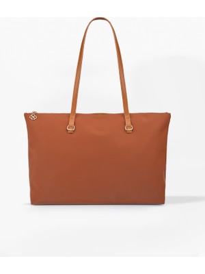 SHAKA Taba SHK272 Fermuarlı,astarlı,shopper El,kol ve Omuz Çanta