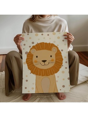 Pegziz Çocuk Odası Aslan Temalı Çerçevesiz Poster Çocuk ve Bebek Odası Duvar Dekoru