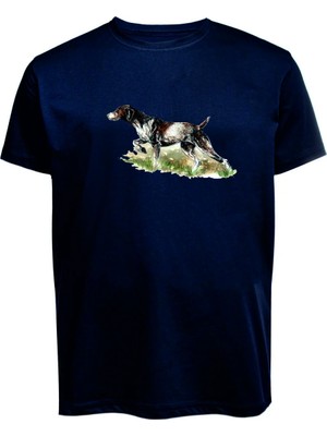 Unisex Av Köpeği Baskılı Tişört Pamuk Penye Süprem Basic