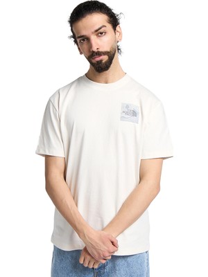 The North Face Mountain Escape Relaxed Erkek Beyaz Outdoor T-Shirt NF0A8GB1QLI1