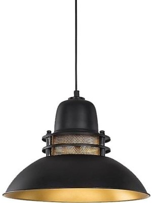 Cata CT-8248 Kyoto Sarkıt Avize 34 cm Mat Siyah Altın Iç Yüzey E27 Duy Endüstriyel Retro Tavan Lambası