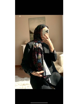 Buscarfs Siyah Vual Ipek Şal