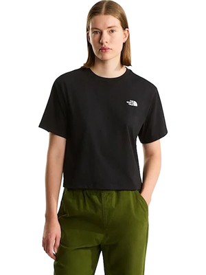 The North Face Evolution Simple Dome Cropped Relaxed Kadın Siyah Outdoor T-Shirt NF0A8FDHJK31