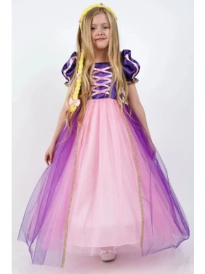 Cantoy Rapunzel Prenses Kız Çocuk Elbise