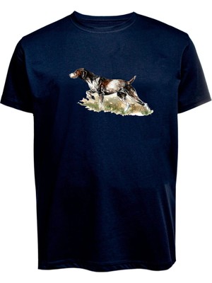 Unisex Av Köpeği Baskılı Tişört Pamuk Penye Süprem Basic