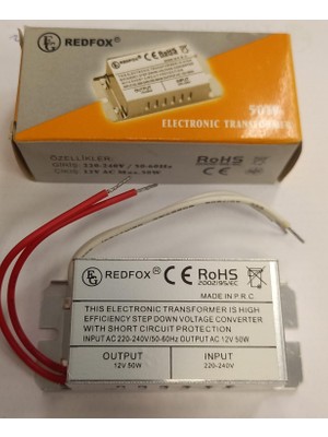 Cata Redfox Ac 12V 50W Trafo / G4 Kapsül Veya MR16 Çanak Ampül Uyumlu
