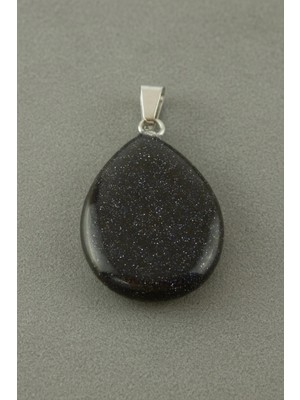 Lacivert Yıldız Oval Doğaltaş Kolye Ucu 1 Adet Nemere