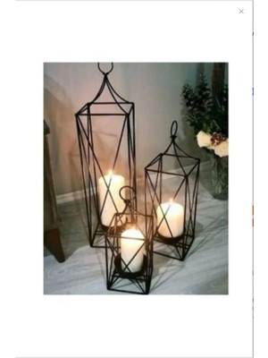 Özgürce Dekoratif 3'lü Ferforje Kafes Fener Seti, Şık ve Zarif Aydınlatma