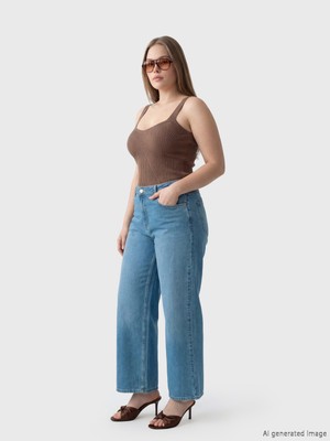 Soulife Petite Wideleg Kadın Jean Pantolon