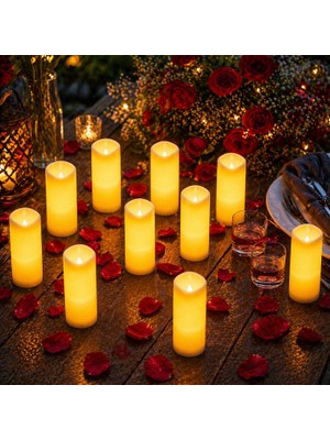 Kuzey Oyuncak Yüksek Kalite 11 Adet 15 cm LED Işıklı Mum Gün Işığı Alev Efektli Titrek Yanan LED Mum Büyük Boy