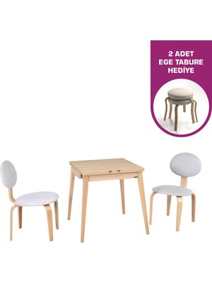 Vilinze Tosya Sandalye Avanos Ahşap Mdf Mutfak Masası Takımı - 70X140 cm