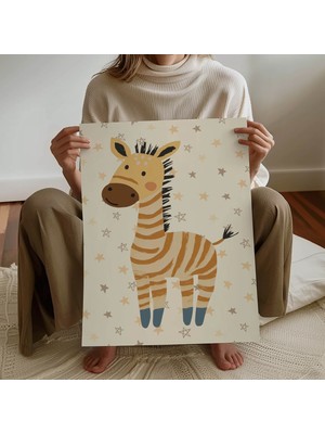Pegziz Çocuk Odası Zebra Temalı Poster Çocuk ve Bebek Odası Duvar Dekoru
