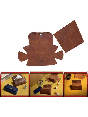 Özgürce Kendi Kendine Yapılan Deri Küçük Kadın Cüzdan Seti, Hazır Kesim Parçalar