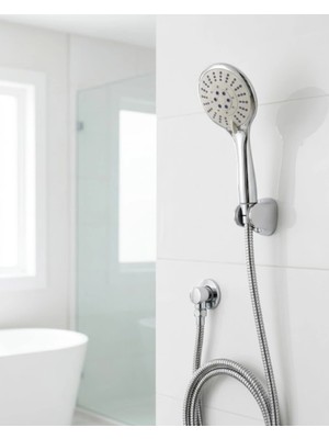 Sora Home Çok Fonksiyonlu El Duşu Seti Kireç Önleyici Duş Başlığı Spiral Hortum Mafsallı Askı