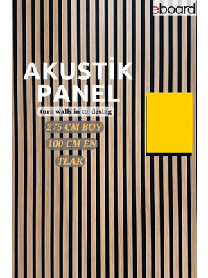 Eboard Mdf Akustik Duvar Paneli 100CM x 275CM Teak Rengi