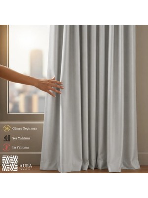 Fluiana Açık Gri Blackout Perde| Işık Geçirmez Perde |karartma Perde | Güneşlik Perde | Güneş Geçirmez Perde
