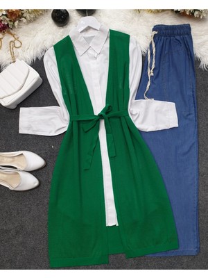 Moda Morfo Fileli Baharlık Hırka     -Yeşil