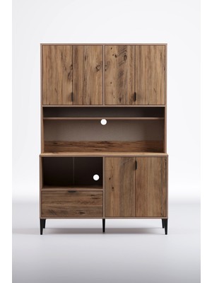 Sarmobi Arden 7 Kapaklı Kahve Köşesi, Mutfak Stüdyosu 127X190X44 cm Atlas Çam– Modern Tasarım