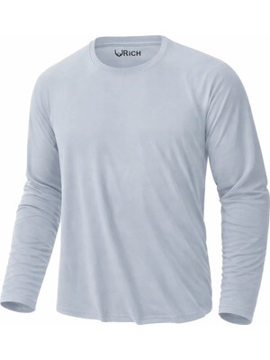Rich Erkek Buz Mavisi Basic Uzun Kollu Tişört Sporcu Body T-Shirt