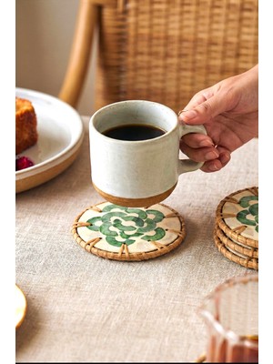 Koza Home Meander Rattan 6'lı Sedefli Bardak Altlığı 8911