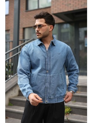 Little Cup Jeans Co Erkek Regular Fermuarlı ve Çıtçıtlı Açık Mavi Kot Ceket