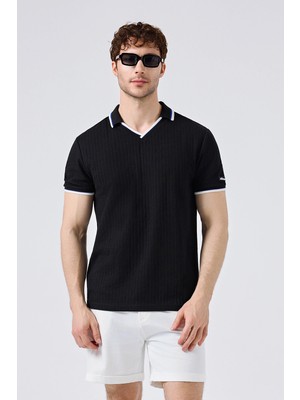 Ellesse Pamuklu Kontrast Renkli Şerit Detaylı Polo Yaka T Shirt Erkek Polo Yaka T Shirt 5SM5491