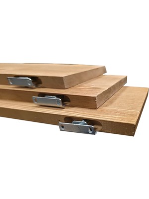 Szn Wood Uçan Raf Eskitme Kütük Doğal Canlı Kenar 50 cm Ladin Göknar Masif Ahşap Gizli Montajlı Duvar Rafı