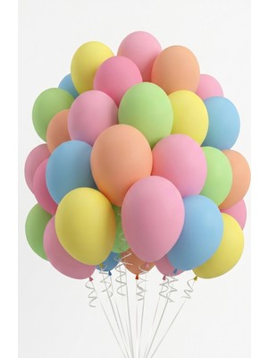 Le Mabelle Çok Renkli Pastel Tonları 20'li Balon Set