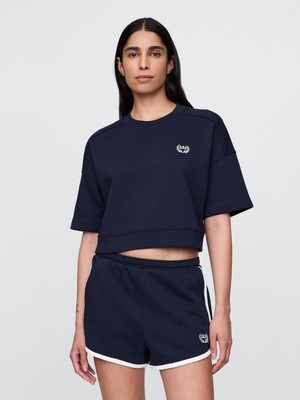 Gap Kadın Lacivert VintageSoft Dirsek Kolu Kısa Sweatshirt