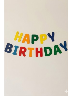 Le Mabelle Çok Renkli Pastel Tonları Happy Birthday Harf Parti Banner