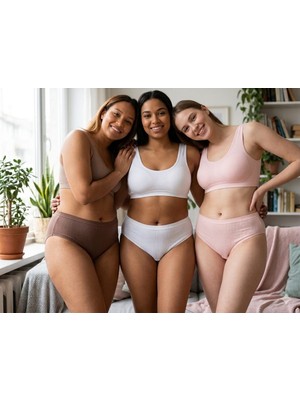 Hb Comfort Kadın Fitilli Pamuklu Bato Külot 3’lü Set 6200-8