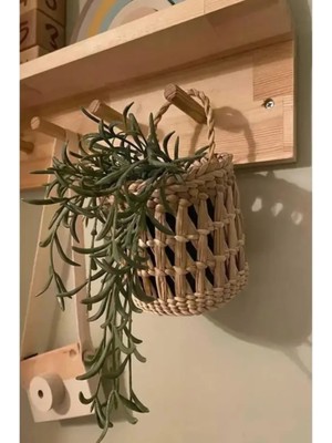 Özgürce Renkli Hasır Sepet Duvar Dekoru, 10X10CM, Şık ve Sade Tasarım