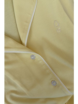 Jaya Viskon Biyeli Kısa Şortlu Pijama Takımı / Sarı