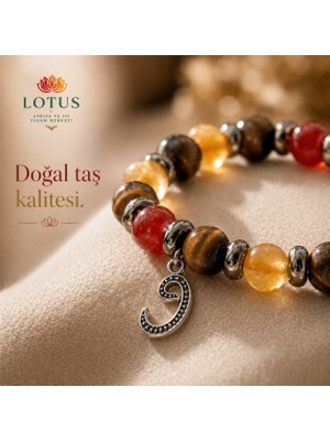 🍂 Destekleyici Doğal Taş Bileklik – Kaplangözü, Kehribar & Kızıl Akik | Lotus Atölye ve İyi Yaşam Merkezi