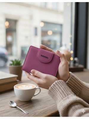 Willpolo Hakiki Deri Bozuk Para Bölmeli Pembe Kadın Cüzdan Kartlık