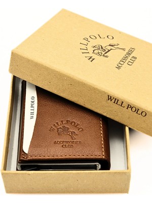 Willpolo Hakiki Dana Derisi Natural Kese Bölmeli Mekanizmalı Otomatik Taba Kartlık Cüzdan