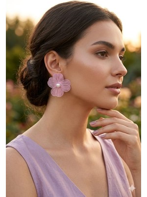 Tılsım Accesories Çiçek Küpe Incili