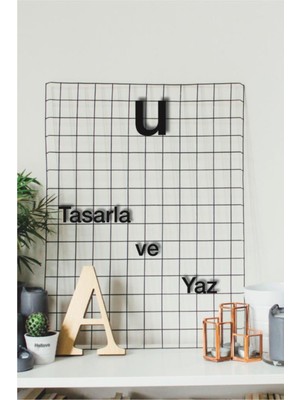 Özgürce Küçük U Harfi Yazısı, Helvetica Fontlu, Duvar Dekoru, Şık Tasarım