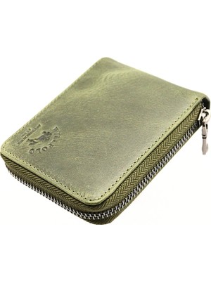 Willpolo Hakiki Deri Fermuarlı Cüzdan Fermuar Kapamalı Unisex Deri Cüzdan