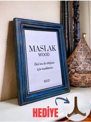 Özgürce Renkli Ahşap Çerçeve 15X21 ve Hediye Çerçeve Tutacağıyla Şık Dekor