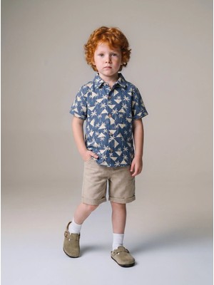 Premium Erkek Çocuk Müslin Gömlekli Takım - Lacivert (3 Yaş 9 Yaş)