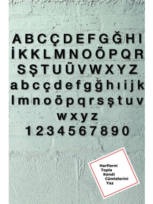 Özgürce Büyük R Harfi Yazısı, Helvetica Fontlu, Duvar Dekor, Kendi Cümlelerini Yaz